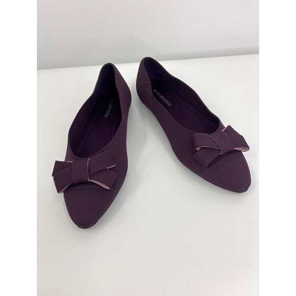 41 Hawthorn Oaklyn Textile Stretch Bow Ballet Flat Shoe Purple Sz 7.5 NWOB - Picture 1 of 6